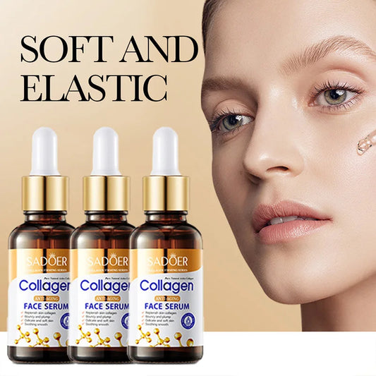 SADOER Collagen Serum Skincare Facial Essence Liquid Firming Moisturizing Soothing Nourishing Face Serum Skin Care - 30 Ml