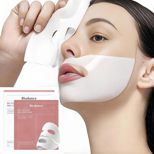 01 Pc Bio-Collagen Real Deep Mask, Hydrating Over Night, Facial Sheet Mask, Pore Minimising, Firming, Collagen Mask, Hydrating Overnight Skin Care Mask - 36gram